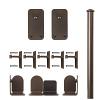 72" Basic Rectangle Complete Rolling Door Hardware Kit with Long Brackets Oil Rubbed Bronze CSH QG.1300.BR.07