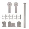 72" Round Stick Complete Rolling Door Hardware Kit with Long Brackets Satin Nickel CSH QG.1300.RS.02
