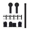 72" Round Stick Complete Rolling Door Hardware Kit with Long Brackets Black CSH QG.1300.RS.08