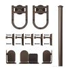 72" Horseshoe Complete Rolling Door Hardware Kit with Short Brackets Oil Rubbed Bronze CSH QG.1310.HS.07
