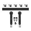 72" QG Stick Strap Complete Flat Rail Rolling Door Hardware Kit with 3" Roller Black CSH QG.FR1300.ST3.08
