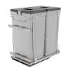 15" Bottom Mount Double Trash Pullout 50 Quart with Adjustable Brackets Chrome Salice QPAM15250CR