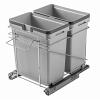 18" Bottom Mount Double 32 Quart Trash Pullout Silver Salice QPAM18228CR