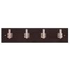 18" Bar Pulls  Single Prong Hook Rail Cocoa Wood Grain with Satin Nickel Hickory Hardware S077225-COSN
