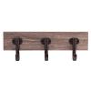 18" Euro-Contemporary Single Prong Hook Rail Light Rustic Wood Grain with Black Iron Hickory Hardware S077227-LRBI