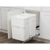 SCB 15" Double 35 Quart Bottom Mount Waste Container White Knape and Vogt SCB15-2-35WH