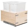 14-7/8" Signature Series Touch-to-Open 34 Quart Double Bottom Mount Waste Container Maple/White Century Components SIGBM14PF-MVTO