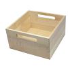 Straightline Square Wooden Box with Grip Holes 8-3/8" x 8-3/8" x 4-5/16" Birch Kessebohmer