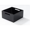 Straightline Square Wooden Box with Grip Holes 8-3/8" x 8-3/8" x 4-5/16" Black Ash Kessebohmer