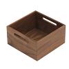 Straightline Square Wooden Box with Grip Holes 8-3/8" x 8-3/8" x 4-5/16" Walnut Kessebohmer
