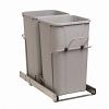 Simply Put Double 27 Quart Bottom Mount Waste Container with Soft-Close Platinum Knape and Vogt SP-BSC12-2-27-P
