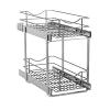 Simply Put 11" Double Tier Pullout Basket with Soft-Close Frosted Nickel Knape and Vogt SP-DBMUBSC-11-FN