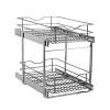Simply Put 14" Double Tier Pullout Basket with Soft-Close Frosted Nickel Knape and Vogt SP-DBMUBSC-14-FN