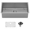 Select 32" Undermount Single Bowl Kitchen Sink Kit 16 Gauge Stainless Steel Karran SU75-PK1