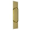 Brass Door Pull Plates 15" X 3-1/2" No Pull Bright Brass Allegion US 44074150872