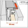 Salice Pocket Door Lateral Kit 55mm for Cabinet Depth 650-900mm, YE55KIT0002