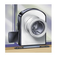 CompX Timberline CB-377 Timberline Lock, Double Glass Door Lock (1/4 - 5/16 Thick) Cylinder Body Only, Non-Bore Style, Vertical Mount, Satin Nickel