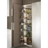 21" x 45" Tandem Arena Style Pantry Pull-Out (4) 17-1/8" Door Shelves and (4) 20-7/8" Rear Shelves Chrome/Anthracite Kessebohmer