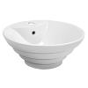 19" Valera Above-Counter Vitreous China Bathroom Vessel Sink with Overflow Drain White Karran VC-402-WH