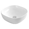 17"  Valera Rounded Square Above-Counter Vitreous China Bathroom Vessel Sink White Karran VC-510-WH