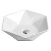 19" Valera Hexagonal Above-Counter Vitreous China Bathroom Vessel Sink White Karran VC-601-WH