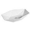 25" Valera Geometric Above-Counter Vitreous China Bathroom Vessel Sink White VC-602-WH
