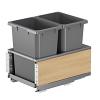 ENVI BMT Planero Double 50 Quart Bottom Mount Waste Container Carbon Steel Gray w/ Maple Side Panels Vauth-Sagel