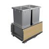 ENVI BMT Planero 18" Double 50 Quart Bottom Mount Waste Container Platinum w/ Maple Side Panels Vauth-Sagel
