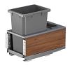 ENVI BMT Planero 15" Single 50 Quart Bottom Mount Waste Container Carbon Steel Gray w/ Walnut Side Panels Vauth-Sagel