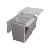 ENVI SPACE XX 21" Frameless Double 31 Quart Top Mount Waste Container Platinum Vauth-Sagel