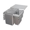 ENVI SPACE XX 24" Frameless Double 31 Quart and Mini Bin Top Mount Waste Container Platinum Vauth-Sagel