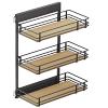 SUB Side Scalea 6" 3 Basket Base Cabinet Organizer Carbon Steel Gray/Maple Vauth-Sagel