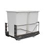 Double 52 Quart Bottom Mount Waste Container Soft Open/Close Anthracite/Gray Kessebohmer