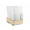 WUSC 18" Double 50 Quart Bottom Mount Waste Container White Knape and Vogt WUSC18-2-50WH