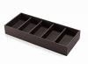 Multi-Purpose Tray with 5 Dividers 16-1/8" L Toffee White Imitation Leather Salice YE80CXLA0121B