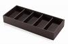 Multi-Purpose Tray with 5 Dividers 14-3/16" L Moka Brown Imitation Leather Salice YE80CXLA0216B