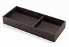 Multi-Purpose Tray with Internal Divider 14-3/16" L  Toffee White Imitation Leather Salice YE80CXLA1221B