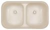 Acrylic Undermount Kitchen Sink Double Equal Bowl 32-3/4" x 19-1/4" Bisque Karran A-350 Bisque