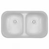 Acrylic Undermount Kitchen Sink Double Equal Bowl  32-3/4" x 19-1/4"  White Karran A-350-WH