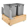 Double 35 Quart Bottom Mount Waste Container with Rev-A-Motion Slides Rev-A-Shelf 4WCBM-21DM-2