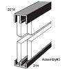 #3 Plastic Track set for 1/4" By-Passing Wood/Glass Doors White 5' Epco 3-WH-5