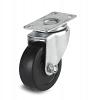 2" Light Duty Plate Mount Swivel Caster with Brake Black Rubber DH Casters C-L20P2RSB