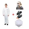 Emergency Kit 3 Size 3XL - Coveralls, Face Shield, KN95 Face Masks-Box of 10 and Black Nitrile Gloves Size XL-Box of 100 WE Preferred EMERGENCYKIT33XL