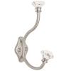 5-3/8" Facets Coat and Hat Hook Satin Nickel and Clear Liberty 128734