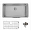 31" Undermount Large Single Bowl Stainless Steel Kitchen Sink Kit Karran NC-440-PK1