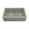 34" Undermount Large/Small Bowl Quartz Farmhouse Kitchen Sink Concrete Karran QA-760-CN