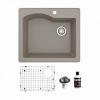 Drop-In Quartz Composite 25" Single Bowl Sink Kit Concrete Karran QT-671-CN-PK1