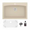 Drop-In Quartz Composite 33" Single Bowl Kitchen Sink Kit Bisque Karran QT-712-BI-PK1