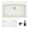 Drop-In Quartz Composite 33" Single Bowl Kitchen Sink Kit White Karran QT-712-WH-PK1