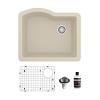 Undermount Quartz Composite 24" Single Bowl Kitchen Sink Kit Bisque Karran QU-671-BI-PK1